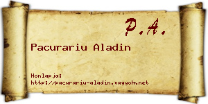 Pacurariu Aladin névjegykártya